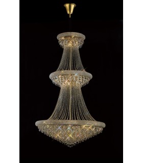 Ceiling Pendant Chandelier 3 Tier 29 Light French Gold, Crystal - 2