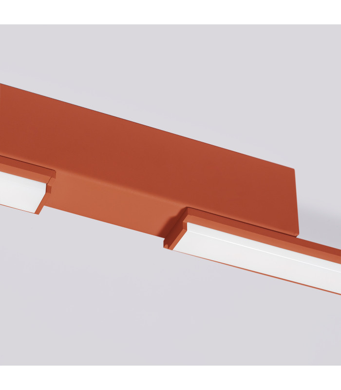 Lagom Integrated LED Semi Flush Ceiling Light Red Ochre 4000K-7