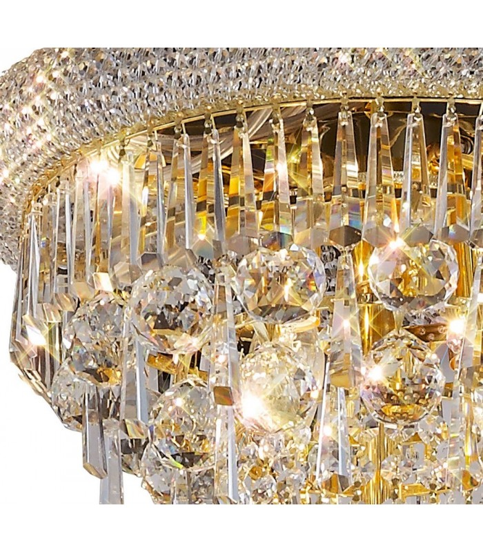 Ceiling Pendant Chandelier 3 Tier 29 Light French Gold, Crystal - 5