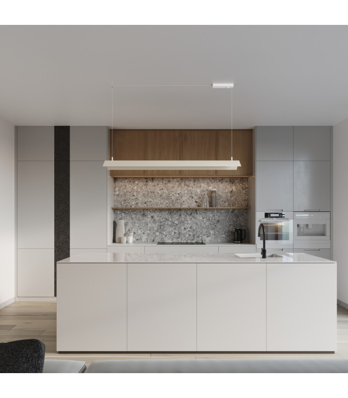 Elva LED Bar Pendant Ceiling Light Beige 3000K-10