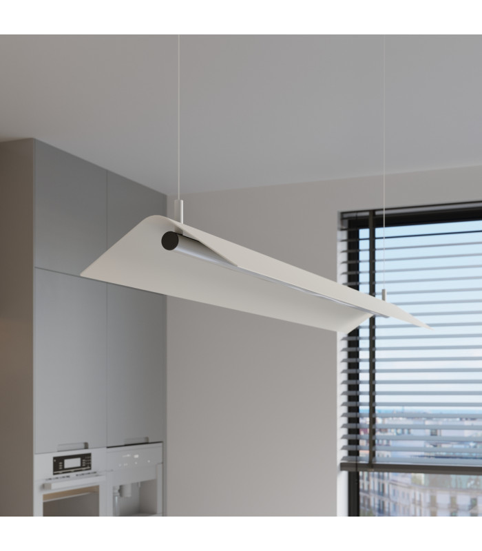 Elva LED Bar Pendant Ceiling Light Beige 3000K-12