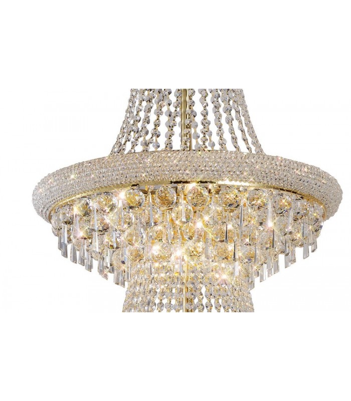 Ceiling Pendant Chandelier 3 Tier 29 Light French Gold, Crystal - 7