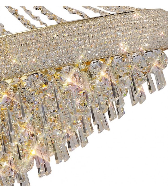 Ceiling Pendant Chandelier 3 Tier 29 Light French Gold, Crystal - 10