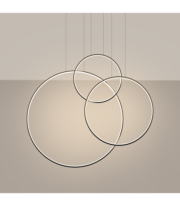 Rio Tripple Ring Integrated LED Pendant Ceiling Light Black 3000K-2
