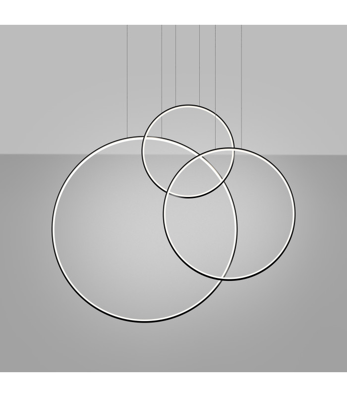 Rio Tripple Ring Integrated LED Pendant Ceiling Light Black 4000K-2