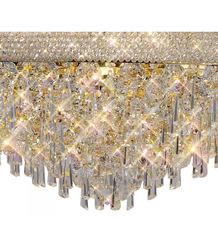 Ceiling Pendant Chandelier 3 Tier 29 Light French Gold, Crystal - 11