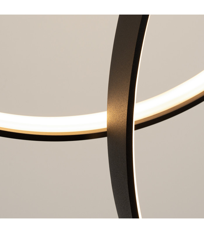 Rio Tripple Ring Integrated LED Pendant Ceiling Light Black 3000K-5
