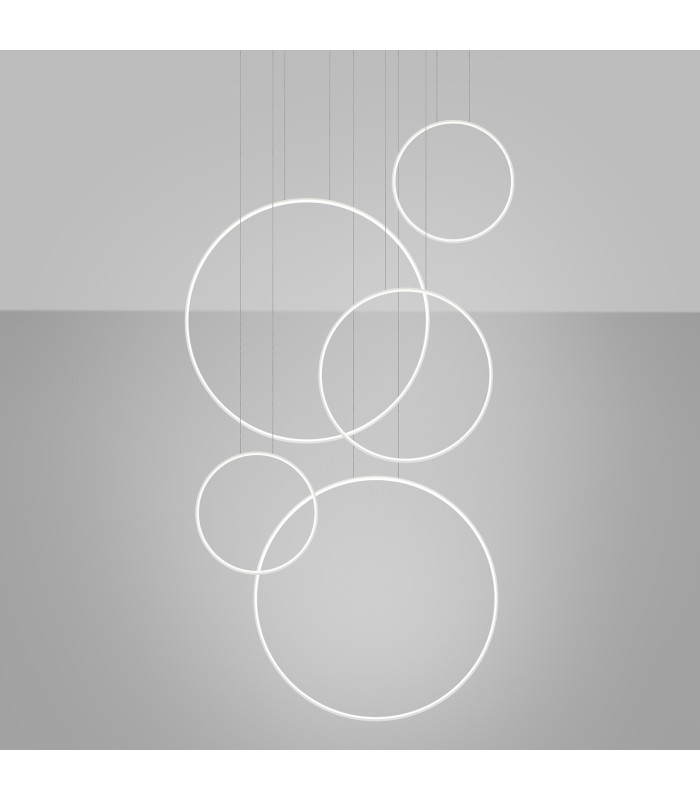 Rio 5 Ring Integrated LED Pendant Ceiling Light White 4000K-2