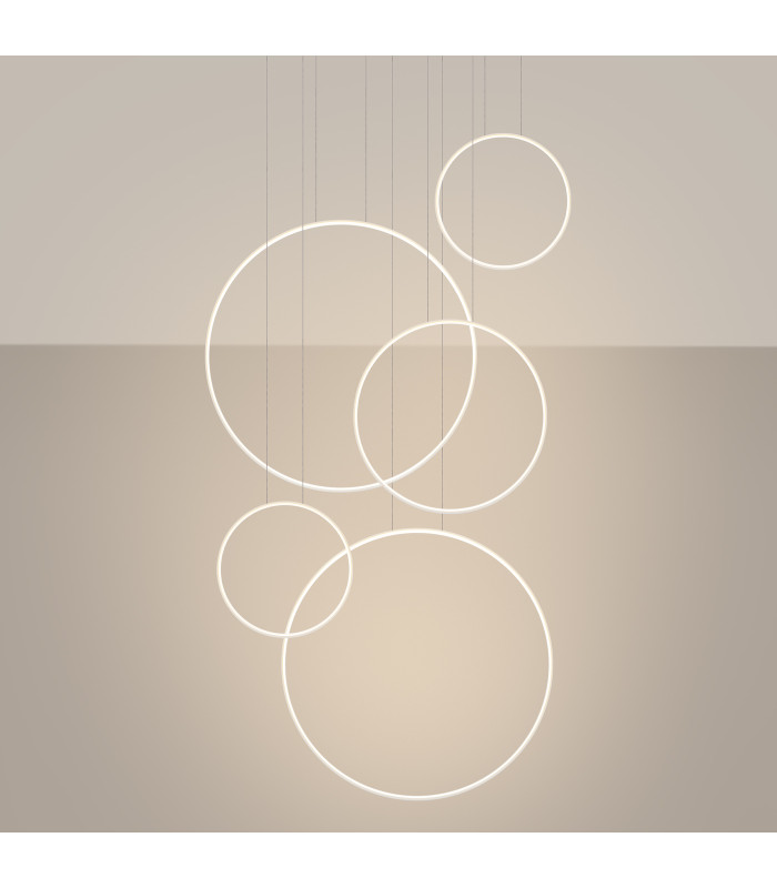 Rio 5 Ring Integrated LED Pendant Ceiling Light White 3000K-2