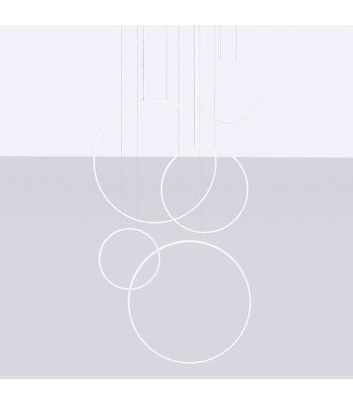 Rio 5 Ring Integrated LED Pendant Ceiling Light White 4000K-3