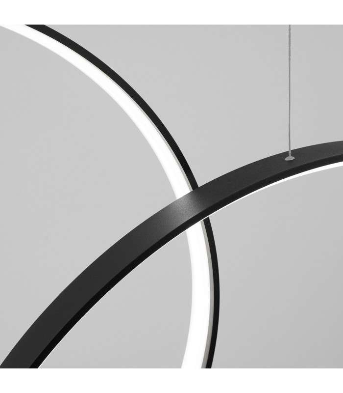 Rio 5 Ring Integrated LED Pendant Ceiling Light Black 4000K-4