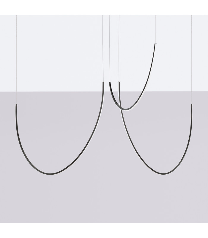 Alvar 3 Light Integrated LED Pendant Ceiling Light Black 3000K-2