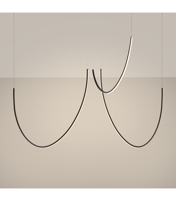 Alvar 3 Light Integrated LED Pendant Ceiling Light Black 3000K-3