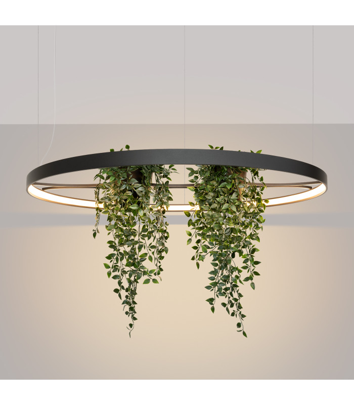 Rio Bio 110cm Integrated LED Pendant Ceiling Light Black 3000K-3