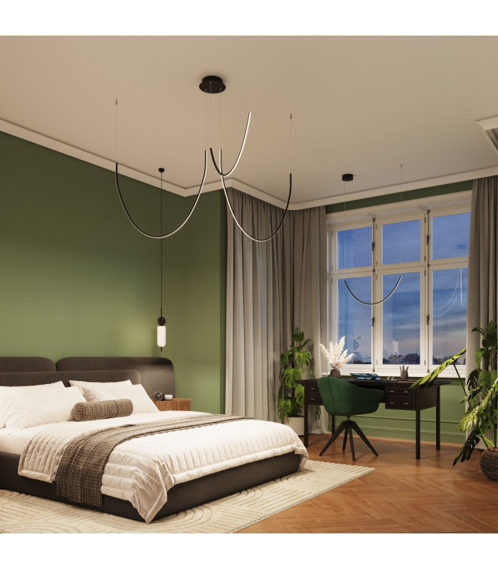 Alvar 3 Light Integrated LED Pendant Ceiling Light Black 3000K-12