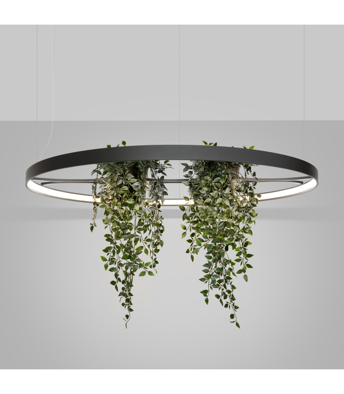 Rio Bio 110cm Integrated LED Pendant Ceiling Light Black 4000K-3