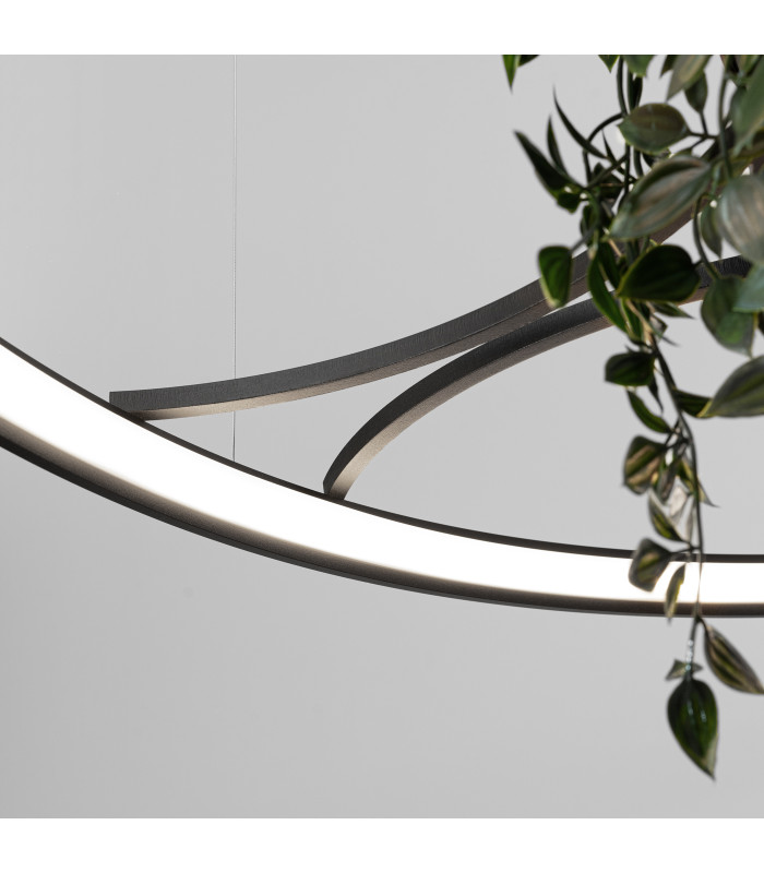 Rio Bio 110cm Integrated LED Pendant Ceiling Light Black 4000K-7