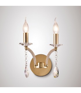 Wall Lamp Switched 2 Candle Light French Gold, Crystal - 2