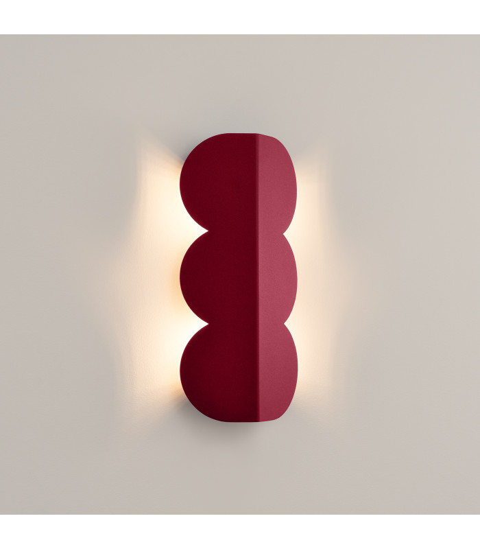 Biscuit Flush Wall Lamp Burgundy 2x G9-3