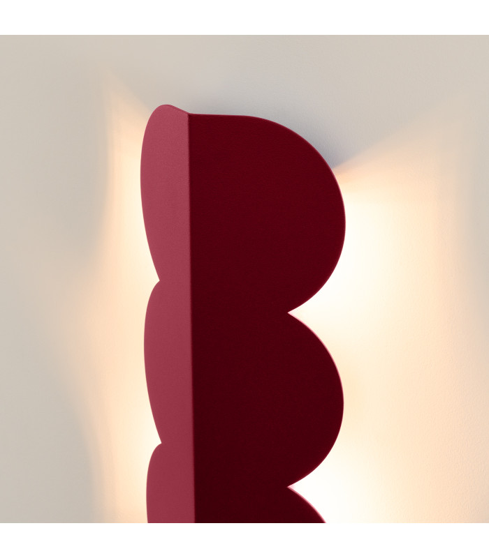 Biscuit Flush Wall Lamp Burgundy 2x G9-4