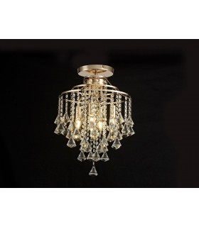 Semi Flush Ceiling 4 Light E14 French Gold, Crystal - 2