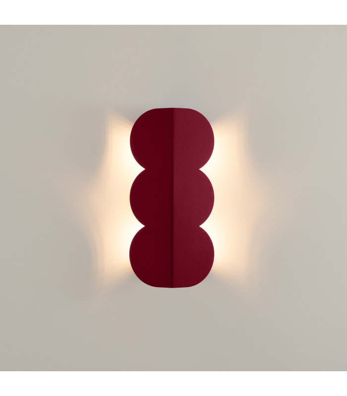 Biscuit Flush Wall Lamp Burgundy 2x G9-7