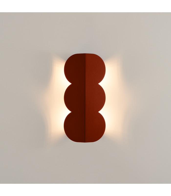 Biscuit Flush Wall Lamp Brick Red 2x G9-7