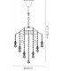 Ceiling Pendant 4 Light E14 French Gold, Crystal - 3