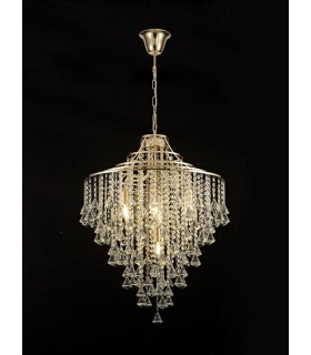Ceiling Pendant 7 Light E14 French Gold, Crystal - 2