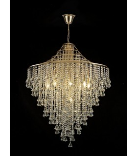 Ceiling Pendant 9 Light E14 French Gold, Crystal - 2