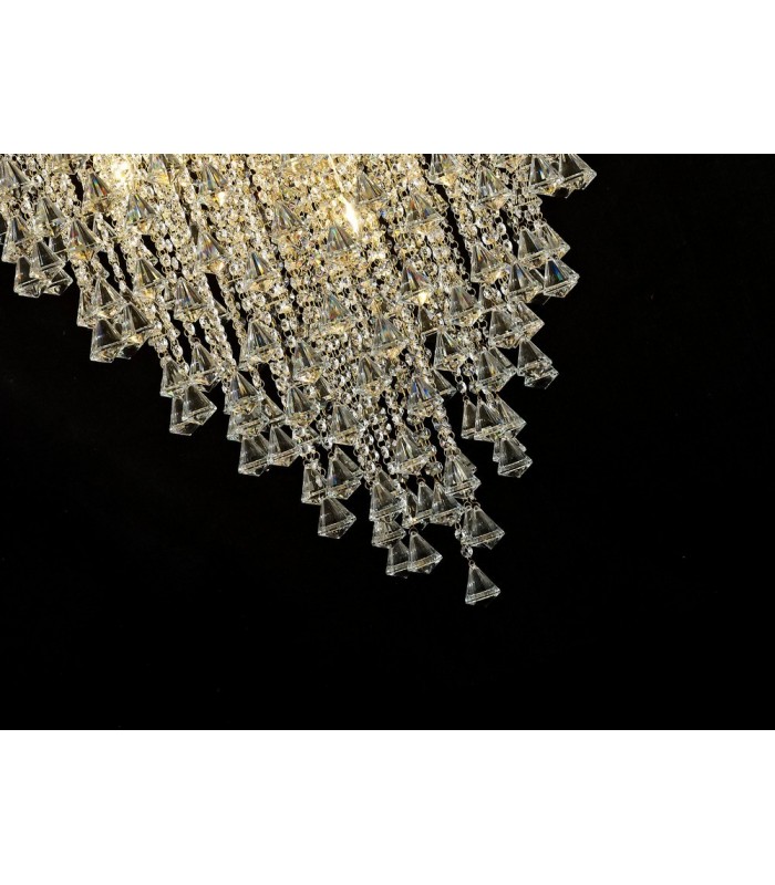 Ceiling Pendant 9 Light E14 French Gold, Crystal - 6