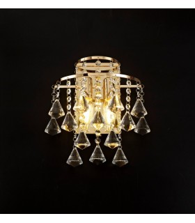 Wall Lamp Switched 2 Light E14 French Gold, Crystal - 2