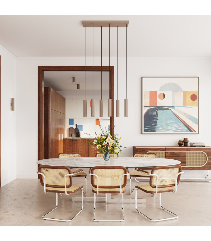 Ivar LED Slim Pendant Ceiling Light Taupe 4000K-5