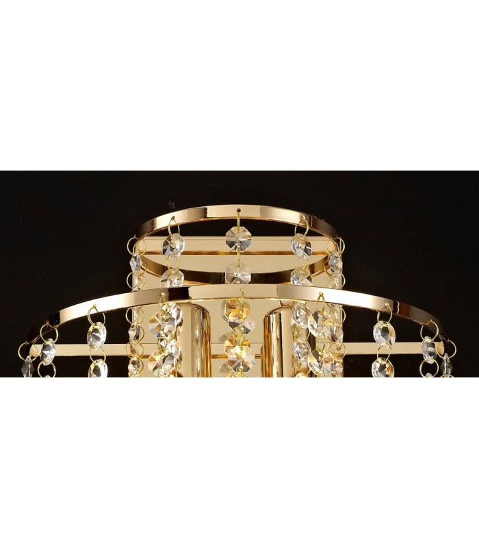 Wall Lamp Switched 2 Light E14 French Gold, Crystal - 4