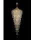 Tall Ceiling Pendant 15 Light E14 French Gold, Crystal - 2