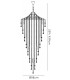 Tall Ceiling Pendant 15 Light E14 French Gold, Crystal - 3