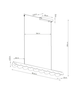 Biscuit 100cm LED Bar Pendant Ceiling Light Mocha 3000K-2