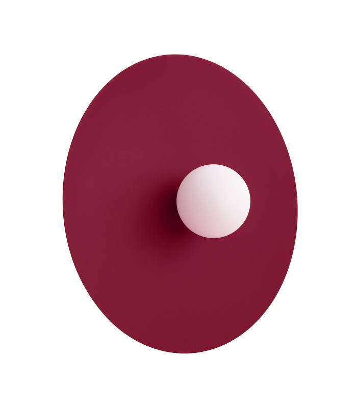 Ake Flush Wall Lamp Burgundy 1x G9-2
