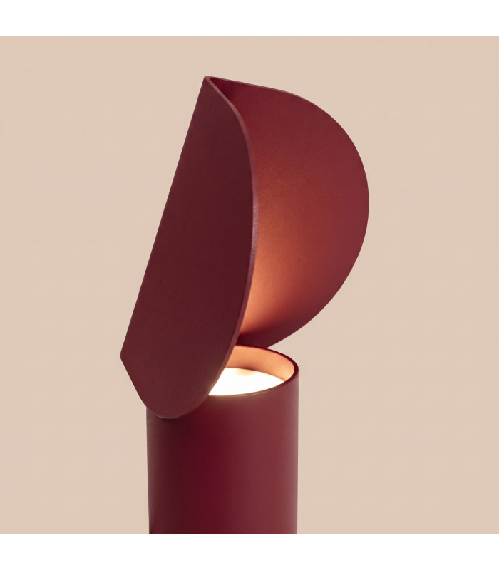 Biscuit Integrated LED Table Lamp Burgundy-5