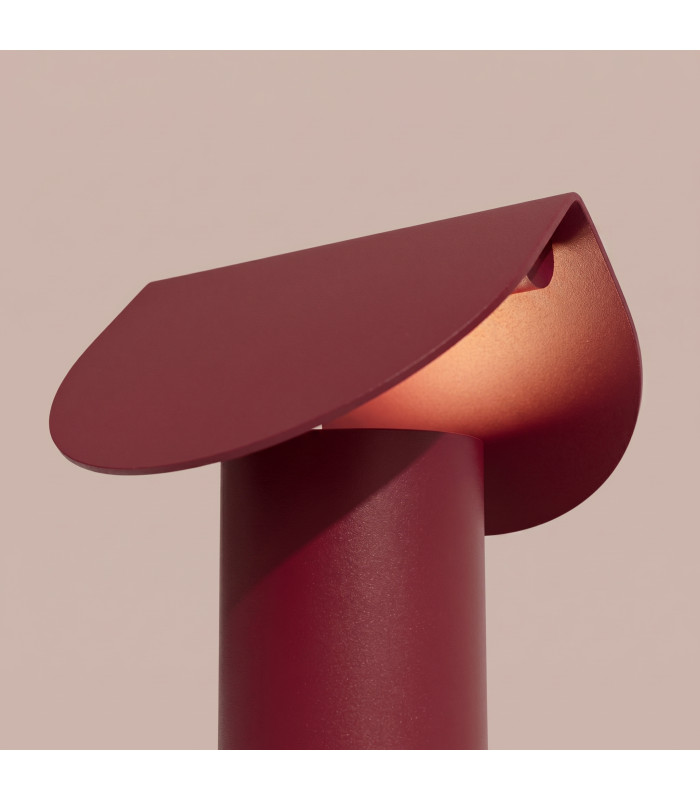 Biscuit Integrated LED Table Lamp Burgundy-6