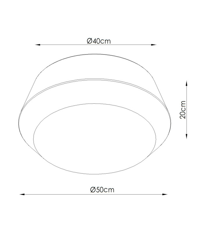 Top 50cm Cylindrical Ceiling Light White 3x E27-6