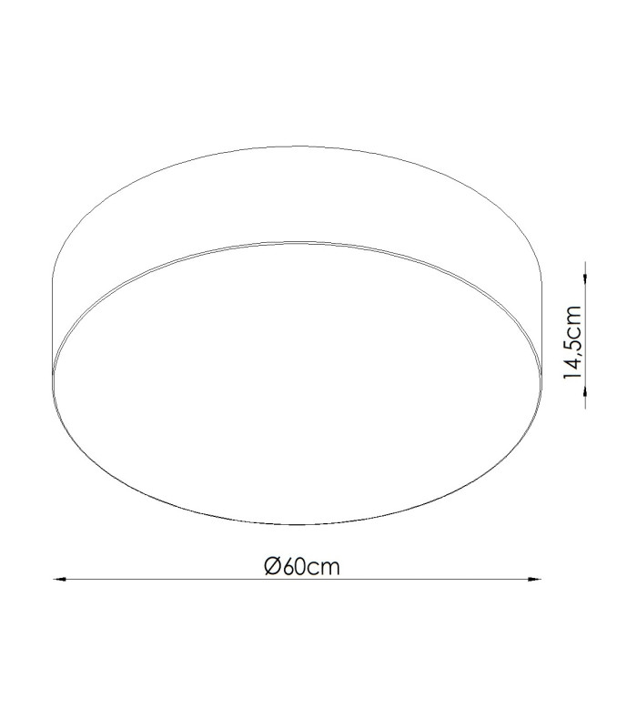 Top 60cm Cylindrical Ceiling Light White 3x E27-6