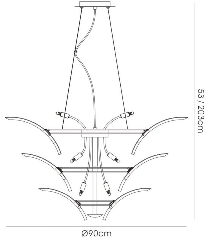 Ceiling Pendant 12 Light Polished Chrome - 3