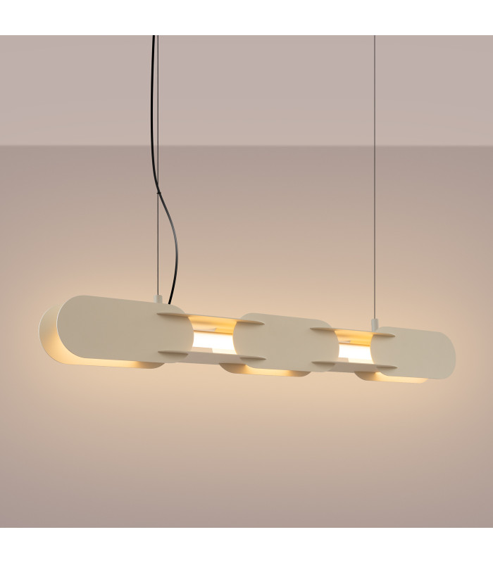 Chain 91cm LED Bar Pendant Ceiling Light Beige 3000K-3