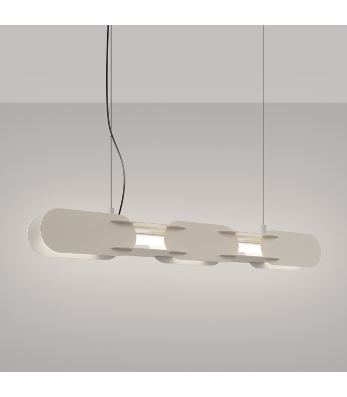 Chain 91cm LED Bar Pendant Ceiling Light Beige 4000K-3
