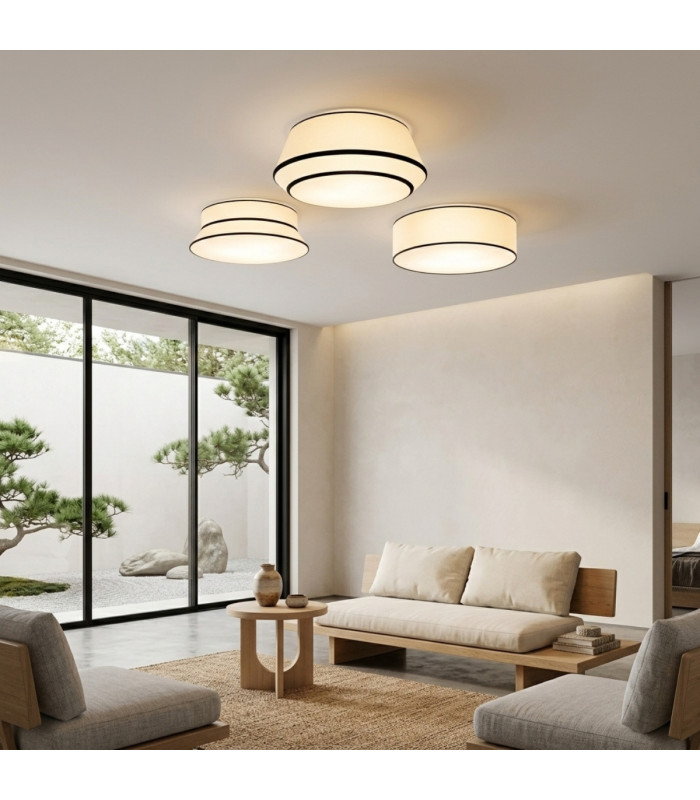 Top 60cm Cylindrical Ceiling Light White 3x E27-9