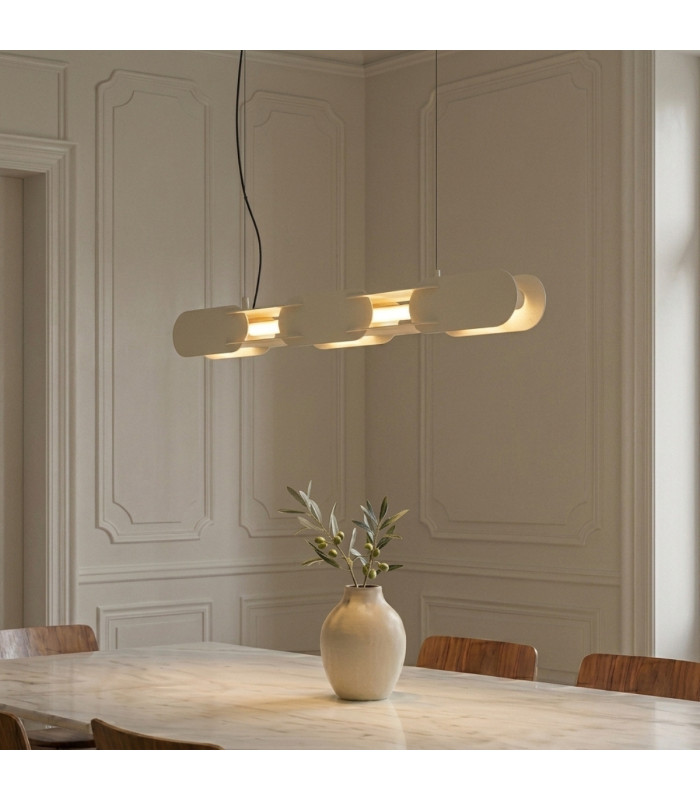 Chain 91cm LED Bar Pendant Ceiling Light Beige 4000K-9
