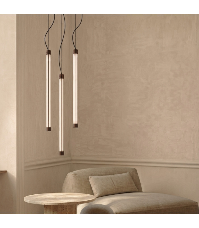 Trang LED 75cm Slim Pendant Ceiling Light Brown 4000K-10