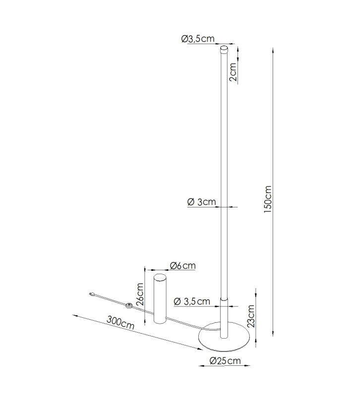 Trang LED Integrated Floor Lamp Brown 4000K-7