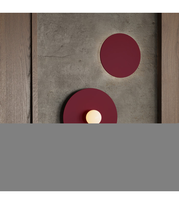 Ake Flush Wall Lamp Burgundy 1x G9-10